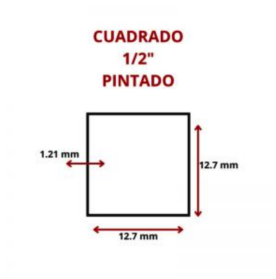 CUADRADO PINTADO 1/2 12.7 MM